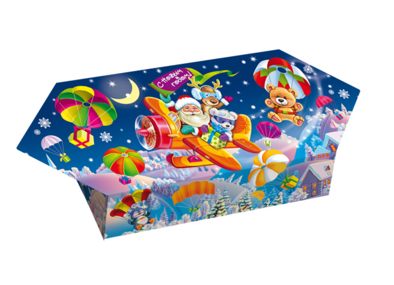 Конфета Новогодний самолёт Синяя 